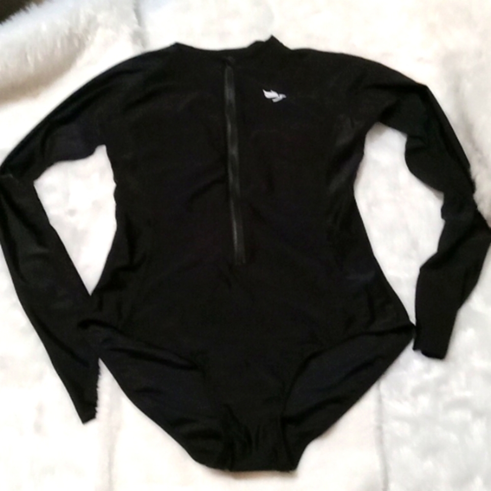 WOMENS ATHLETIC, SURFING LONG SLEEVE ZIPPER SWIMWEAR SIZE M